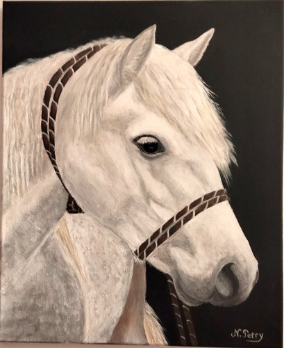 Cheval camarguais tableau - camarguais,