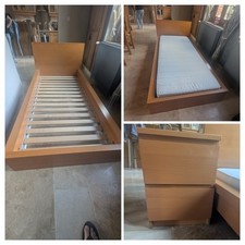 Lit + Matelas + Chevet 90 x 200