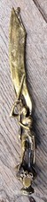 COUPE PAPIER BRONZE JEANNE D'ARC BASE SCEAU CACHET ( VIERGE ) QUALITÉ FREMIET !!