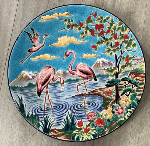 Beau plat faience emaux longwy - beau,