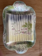plat à asperges en faïence