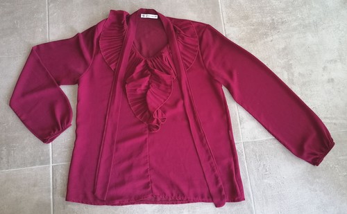 Chemise blouse bordeaux taille