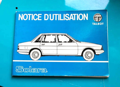 Voiture notice utilisation - d'utilisation,