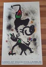Grande Affiche Lithographique Miro Signée Dans La Planche
