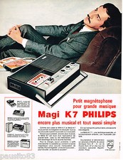 PUBLICITE ADVERTISING 065  1967  PHILIPS  magnétophone MAGI K7