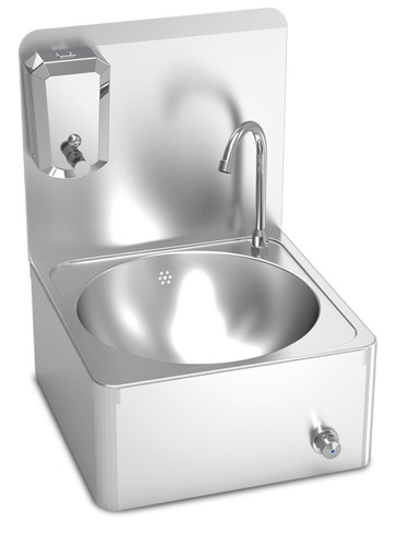 Lave mains inox mural - , commande