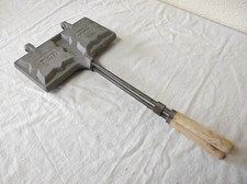 Ancien Toaster, Gaufrier double en aluminium 19 x 10 cm L' Etoile