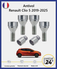 Ecrous antivol de roues Renault Clio 5 2019-2025 (4 écrous antivol + 2 douilles)