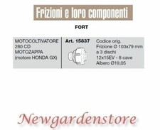 Embrayage 103x79 Motoculteur 280 CD Motobineuse Pour Honda GX FORT 15837