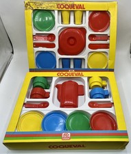 Lot coffrets vintage dinette colorée en plastique COQUEVAL made in France 1980’s