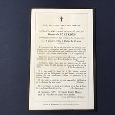 Avis Décès 1899 Comte De Contades Image Pieuse Holy Card Santino