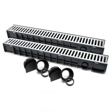 Caniveau 2x1 m Grille recouvrement zinguée 1,5t Drainage Eaux usées Évacuation