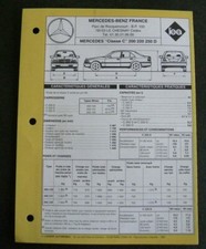 Fiche technique automobile MERCEDES - BENZ classe C 200 . 220 . 250 D