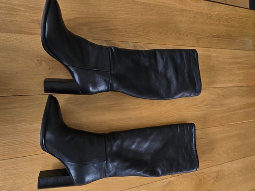 Bottes cuir noires talon - 39,