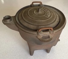 Rare Ancien Tout Petit  Poêle De Représentant Chaudière Fonte Rosières Marmite