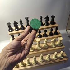 Jeu D’Échec Vintage Staunton Plastique Avec Boîte Bois Coulissante Complet