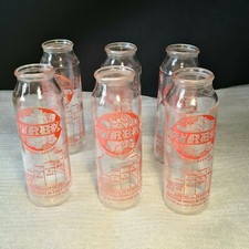 ? 6 anciens biberons en verre pyrex, evian
