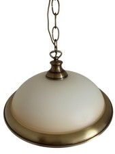 Lustre CVL Modèle Goudet - Suspension Laiton Verre opalin - Made In France