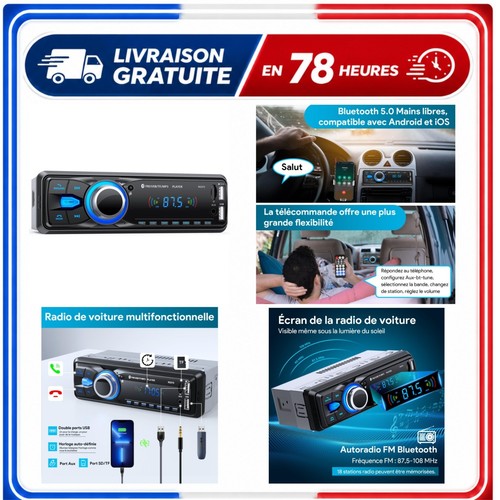 Autoradio bluetooth 1 din - 1,