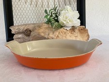 725⚜️ Ancien Plat à Gratin Le Creuset Couleur Orange Vintage Longueur 24 Cm
