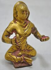 Laiton Antique Déesse Parwati Idol Figurine Original Main Crafted Fin Gravé