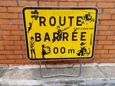 Banksy ( d' Après ) " Multi Tags "  Panneau Routier Peint , Graffiti Art