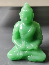 Bouddha Méditation/sérénité Chinois Pierre Jade. Porte-Bonheur. Dim 11 x 7 cm