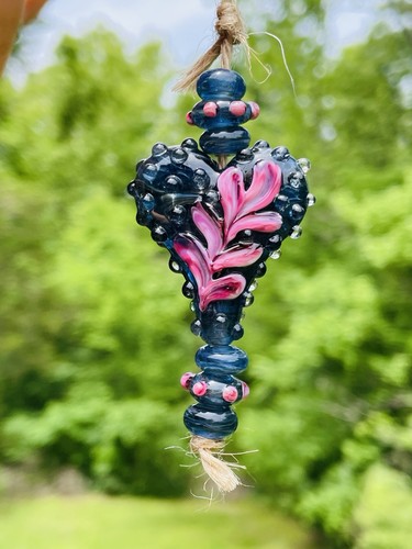 Handmade lampwork glass heart - handmade,