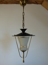 Ancienne lampe suspension lanterne ARLUS, vers 1950. Période Lunel, Mathieu
