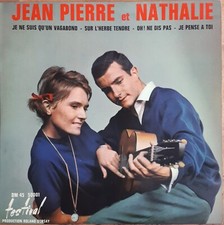 JEAN-PIERRE ET NATHALIE Je ne suis qu'un vagabond 45T EP 50001 Dédicace BOURVIL