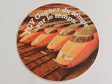 sticker vintage Trains : TGV Gagnez du temps sur le temps (diamètre : 13 cm )