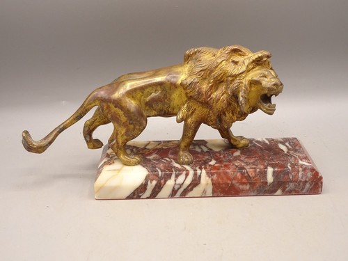 Bronze doré ancien lion - bronze,
