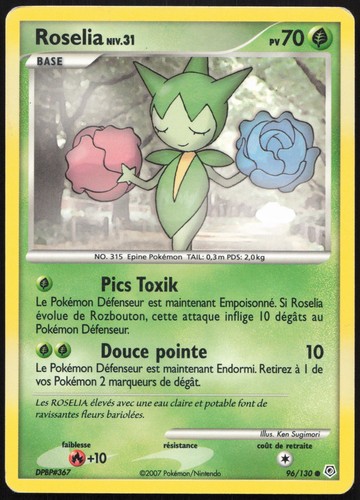 Carte pokémon roselia - roselia, 96/130