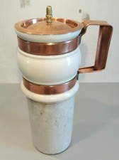 Chocolatière de bistrot du XIX ème siècle. Pot porcelaine à feu.