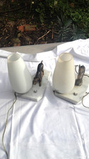 paires lampe veilleuse table de nuit regule et marbre annee 60 vintage