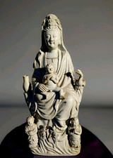 chine antique Blanc De Chine période Qing XIX eme sujet Guanyin Royal 