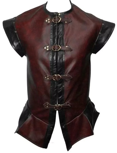Jerkin cuir italien rouge - jerkin, en