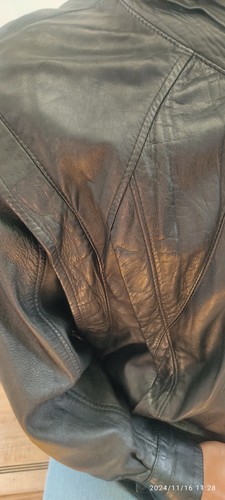 Veste cuir veritable vintage - cuir,