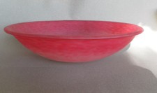 grande vasque en pâte de verre signée Schneider art déco Nancy luminaire rose