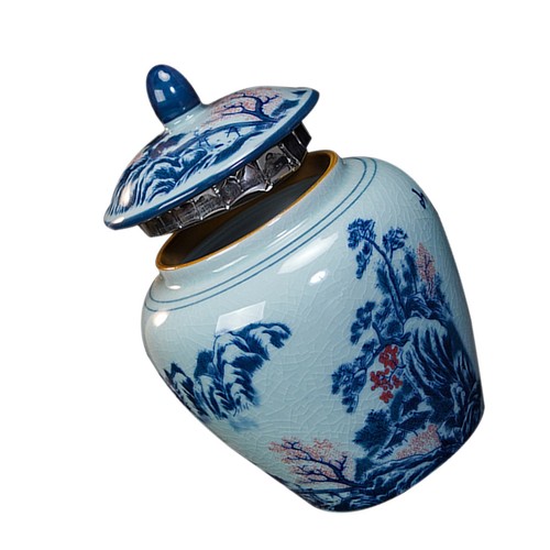 Ceramic tea canister vintage - ceramic,