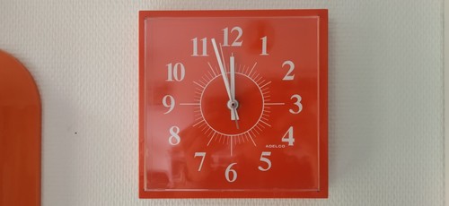 Horloge adelco vintage orange - horloge,