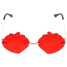  1 paire de lunettes de soleil sans riminles de fraises Lunes sans cadre pour la
