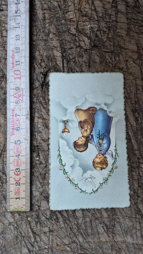 Image pieuse vintage - ange, bleu