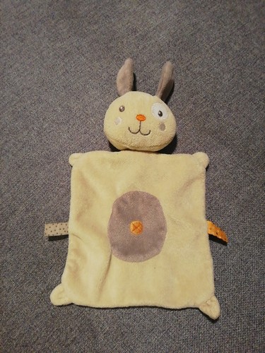 Doudou plat lapin jaune - plat,