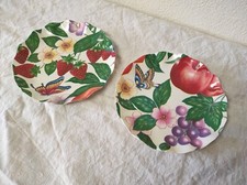 2 Assiettes plates en plastiques " fruits et papillon "