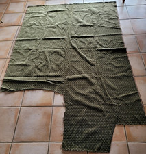 LINGE ANCIEN : VINTAGE  COUPON VELOUR CHENILLE VERTE  JACQUART 148 /133 CM