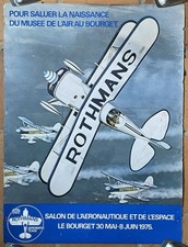 AFFICHE ANCIENNE AVIATION SALON AÉRONAUTIQUE MUSÉE AIR BOURGET 1975