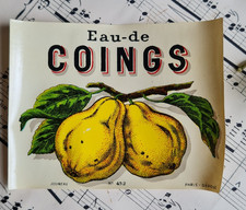 ANCIENNE ETIQUETTE POUR BOUTEILLE CONSERVE EAU DE COINGS