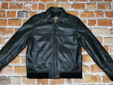 Chevignon Vintage Veste en Cuir Schreibschrift Noir Marble Taille:XL Pointe Top