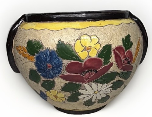 Rare vase cache pot signé - /,